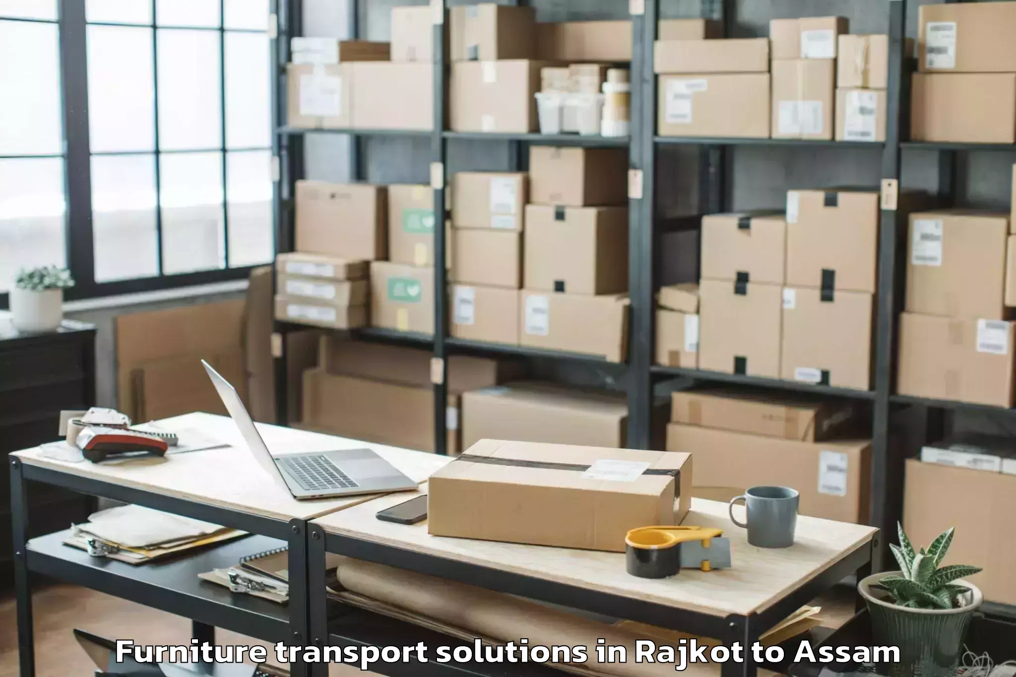 Book Rajkot to Boko Furniture Transport Solutions Online